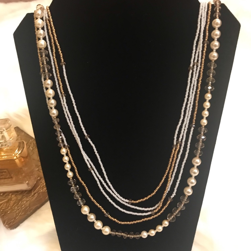 💕Multi Bead Chain, faux Pearl (Double)💕